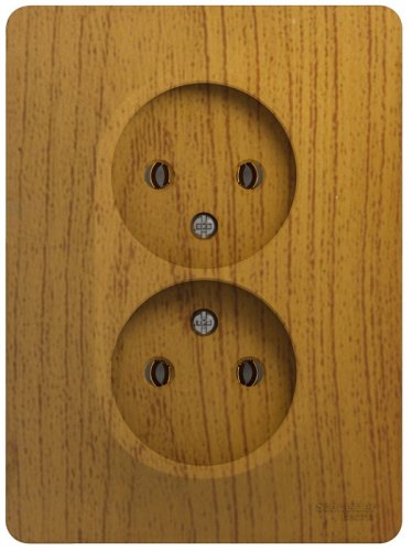 Розетка без заземления Systeme Electric Glossa 1-м. 2 мод. дерево фото Розетка без заземления Systeme Electric Glossa 1-м. 2 мод. дерево картинка